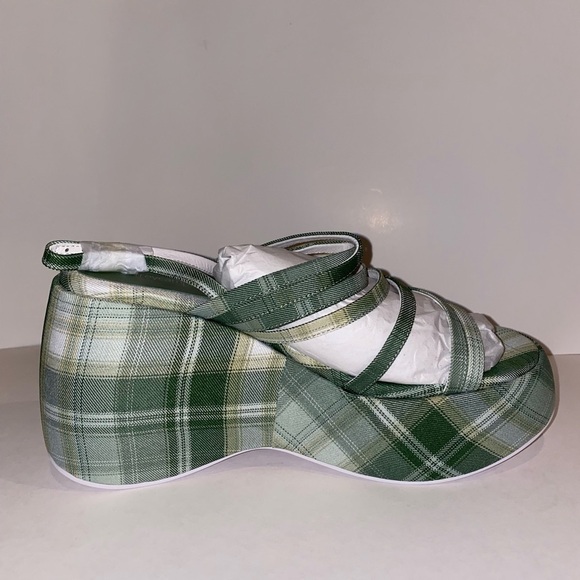 Free People Jeffrey Campbell Chunky Platform Sandal Britany Plaid Women 10M NEW - Picture 6 of 10
